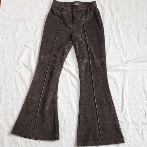 Aerie Groove-On Rib Velour Flare Pant - XS Short - Picture 2 of 13